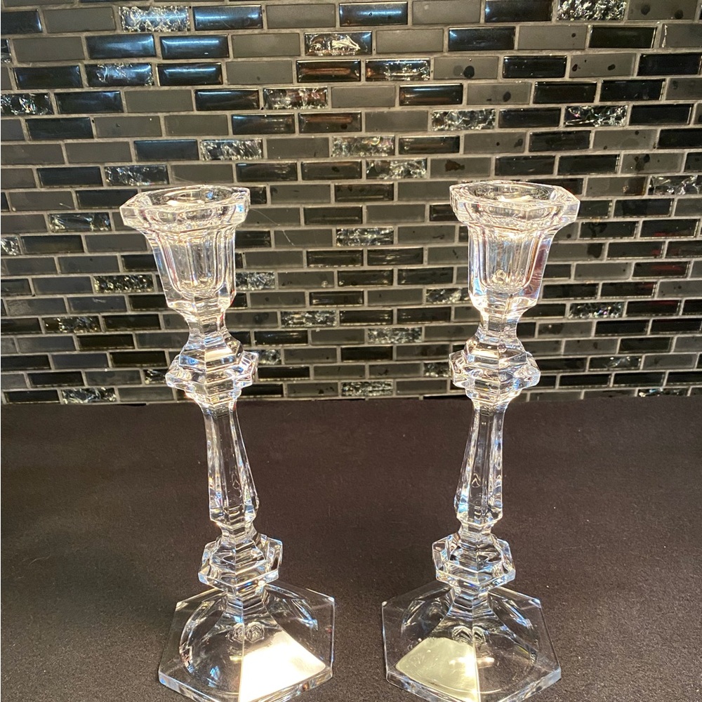 Pr. Crystal Candlesticks  10”